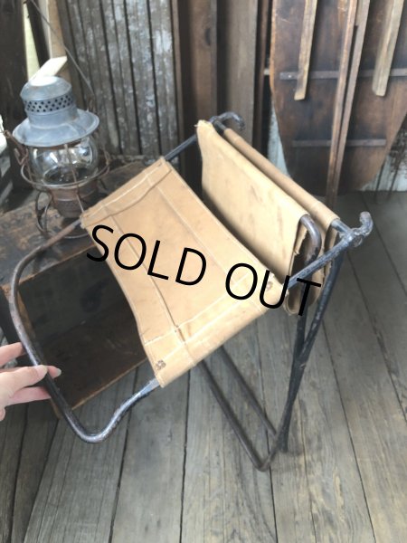 画像20: Vintage Metal Canvas Folding Camp Chair (R930) (20)