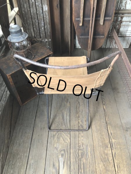 画像7: Vintage Metal Canvas Folding Camp Chair (R930) (7)
