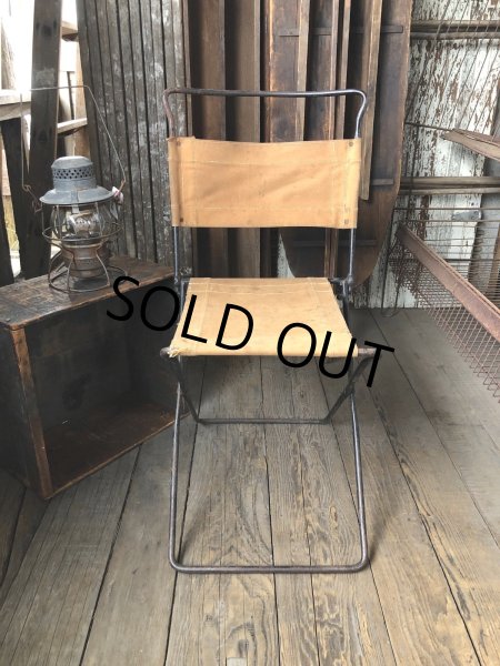 画像26: Vintage Metal Canvas Folding Camp Chair (R930) (26)