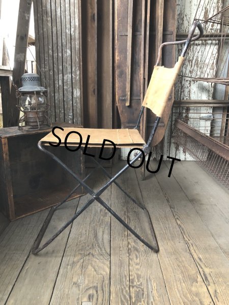 画像6: Vintage Metal Canvas Folding Camp Chair (R930) (6)