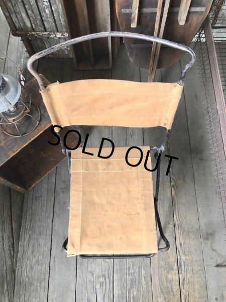 画像5: Vintage Metal Canvas Folding Camp Chair (R930) (5)