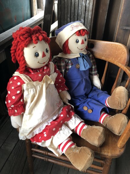 画像12: 80s 90s Vintage KUSUNOKI Limited Edition Raggedy Ann & Andy Doll SET 77cm (R936) (12)