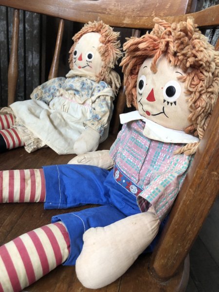 画像13: 70s VintageKnickerbocker Raggedy Ann & Andy Doll SET 48cm (R937) (13)