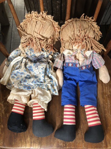 画像14: 70s VintageKnickerbocker Raggedy Ann & Andy Doll SET 48cm (R937) (14)