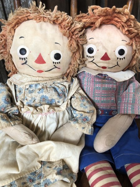 画像16: 70s VintageKnickerbocker Raggedy Ann & Andy Doll SET 48cm (R937) (16)