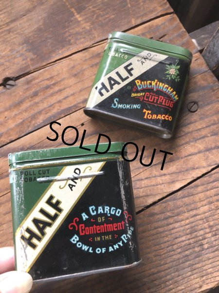 画像7: Vintage Tobacco Tin HALF AND (R943) (7)