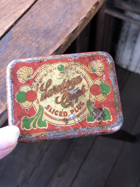 画像12: Vintage Tobacco Tin Saratoga Chips Sliced Plug (R952) (12)