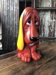 画像1: 70s Vintage NY Vinyl Plastic Dog Bank Basset hound Red (R956)  (1)