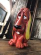 画像2: 70s Vintage NY Vinyl Plastic Dog Bank Basset hound Red (R956)  (2)