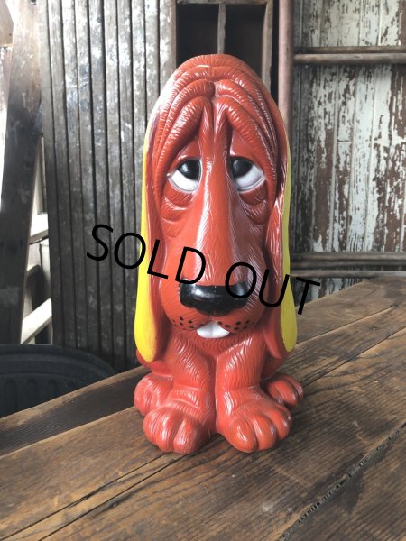 画像3: 70s Vintage NY Vinyl Plastic Dog Bank Basset hound Red (R956)  (3)
