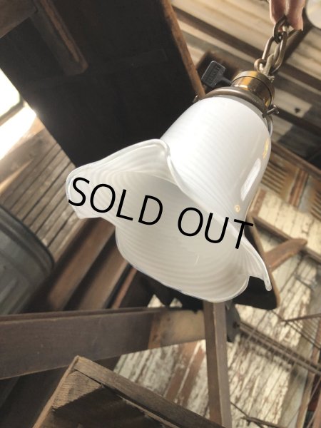 画像10: Vintage U.S.A. Milk Glass Globe Pendant Hanging Lamp (A004) (10)