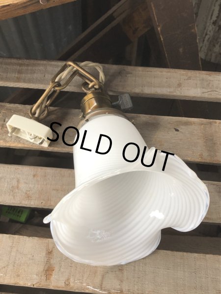 画像7: Vintage U.S.A. Milk Glass Globe Pendant Hanging Lamp (A004) (7)