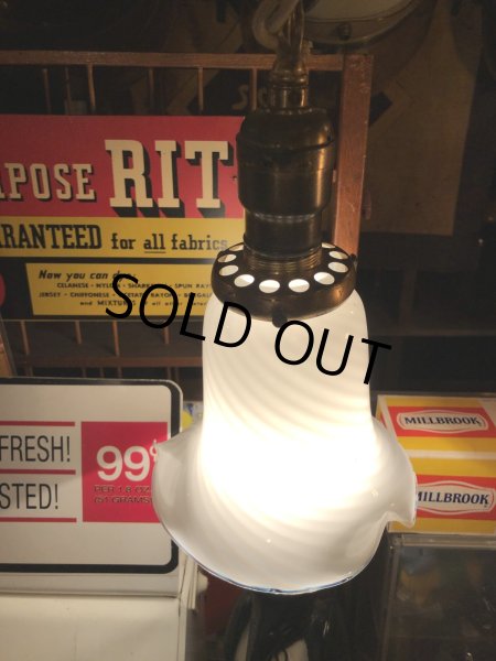 画像12: Vintage U.S.A. Milk Glass Globe Pendant Hanging Lamp (A004) (12)