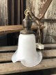 画像1: Vintage U.S.A. Milk Glass Globe Pendant Hanging Lamp (A003) (1)