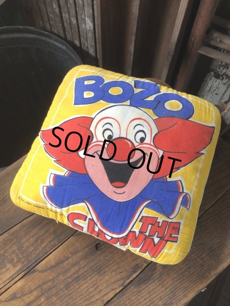 画像1: 70s Vintage BOZO THE CLOWN Throw Pillow Cushion (A008)  (1)