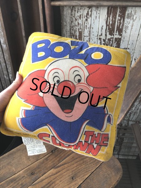 画像1: 70s Vintage BOZO THE CLOWN Throw Pillow Cushion (A009)  (1)