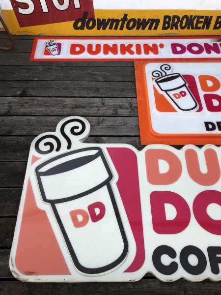 画像17: 【店舗引き取り限定】 Original Vintage Dunkin' Donuts Advertising Store Display COFFEE & MORE Sign (A019) (17)