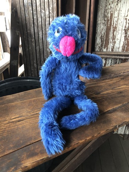 画像1: 70s Vintage Knickerbocker Sesame Street Grover Plush Doll 57cm (A024) (1)