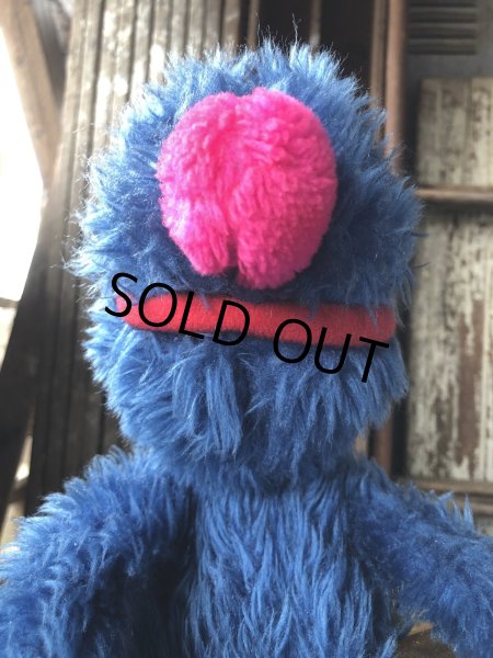 画像8: 70s Vintage Knickerbocker Sesame Street Grover Plush Doll 57cm (A024) (8)