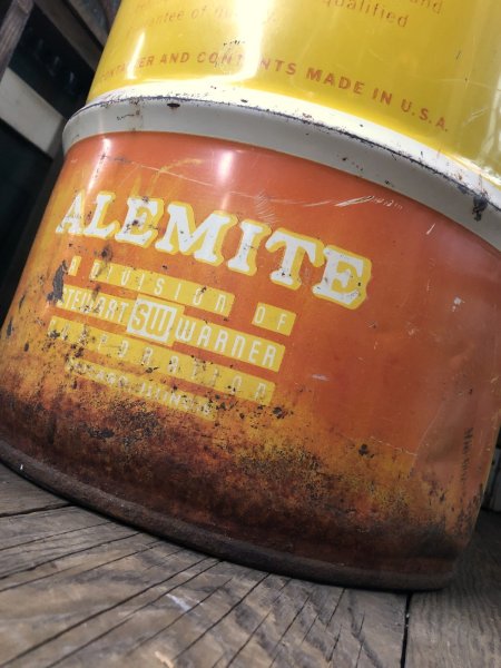 画像21: Vintage ALEMITE Motor Oil Lubricant 120 Poinds Drum Can (A027) (21)