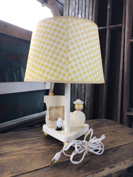 画像7: 70s Vintage Nursery Originals Wooden Nursery Childrens Lamp (A034) (7)