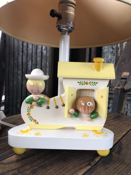 画像5: 70s Vintage Nursery Originals Wooden Nursery Childrens Lamp (A034) (5)