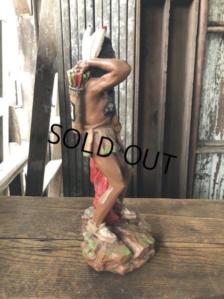 画像2: 70s Vintage Universal Statuary Native American Indian Warrior Statue 37cm (A036) (2)