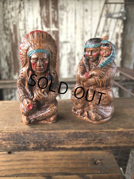 画像1: 40s Vintage Native American Indian S/P Shakers (A037) (1)