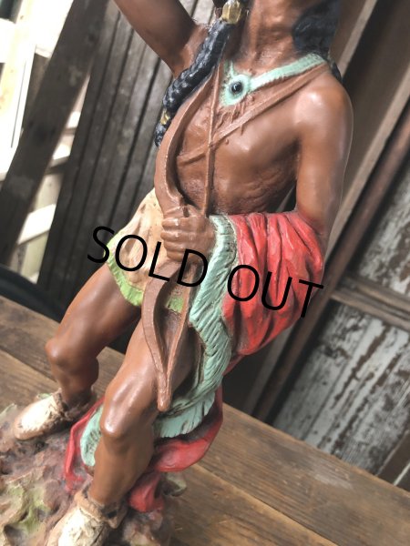 画像7: 70s Vintage Universal Statuary Native American Indian Warrior Statue 37cm (A036) (7)