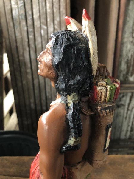 画像5: 70s Vintage Universal Statuary Native American Indian Warrior Statue 37cm (A036) (5)