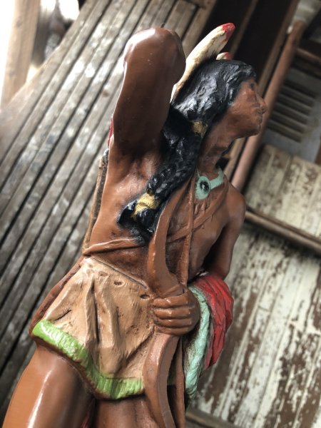 画像8: 70s Vintage Universal Statuary Native American Indian Warrior Statue 37cm (A036) (8)