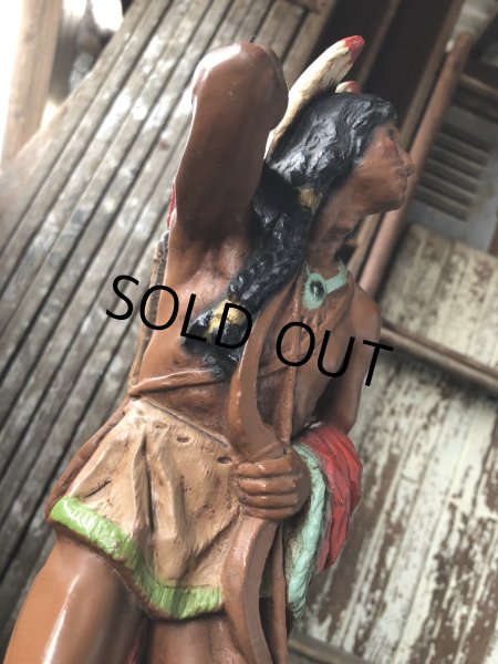 画像8: 70s Vintage Universal Statuary Native American Indian Warrior Statue 37cm (A036) (8)