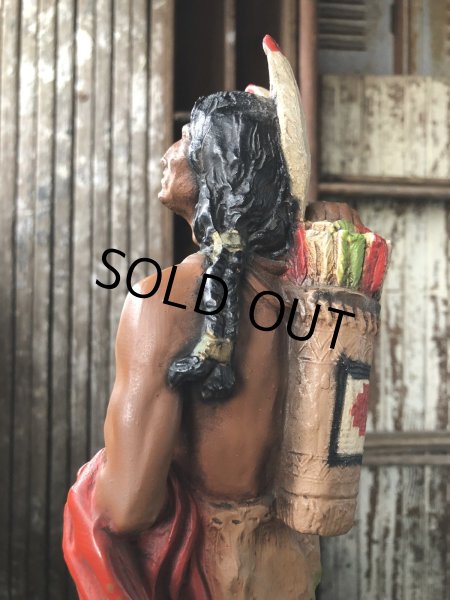 画像11: 70s Vintage Universal Statuary Native American Indian Warrior Statue 37cm (A036) (11)