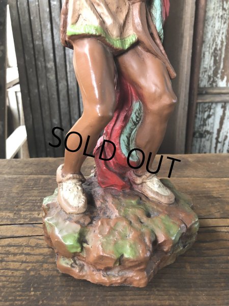 画像6: 70s Vintage Universal Statuary Native American Indian Warrior Statue 37cm (A036) (6)