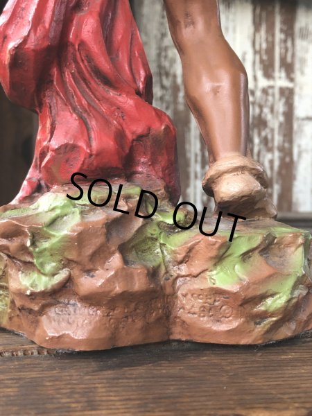 画像13: 70s Vintage Universal Statuary Native American Indian Warrior Statue 37cm (A036) (13)
