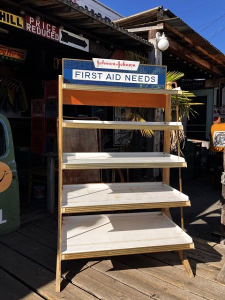 画像14: 【店舗引き取り限定】 Vintage Johnson and Johnson Advertising FIRST AID NEEDS Store Display Shelf Rack HTF!  (A050) (14)