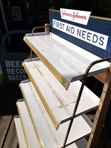 画像4: 【店舗引き取り限定】 Vintage Johnson and Johnson Advertising FIRST AID NEEDS Store Display Shelf Rack HTF!  (A050) (4)