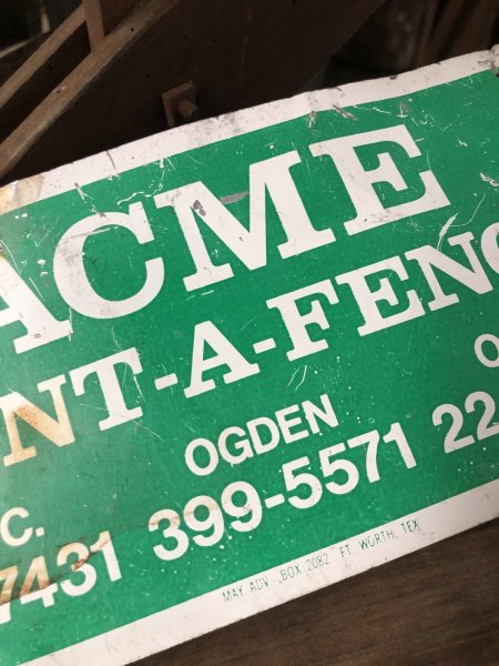 画像3: Vintage Acme Rent-A-Fence Co Sign (A055) (3)