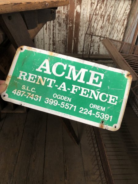画像6: Vintage Acme Rent-A-Fence Co Sign (A055) (6)