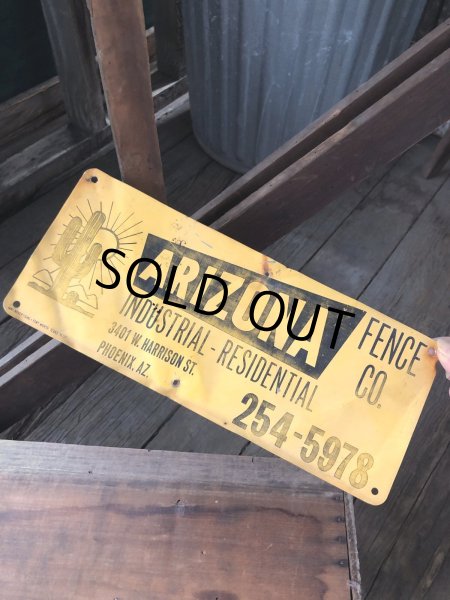 画像1: Vintage Arizona Fence Co Sign (A057) (1)