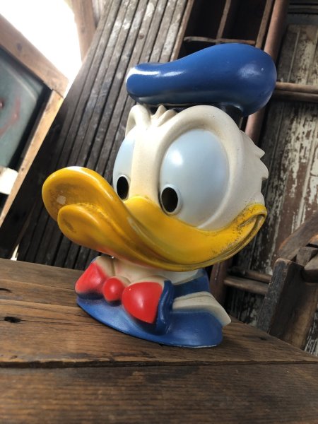 画像2: 70s Vintage Disney Donald Duck Face Coin Bank (A062) (2)