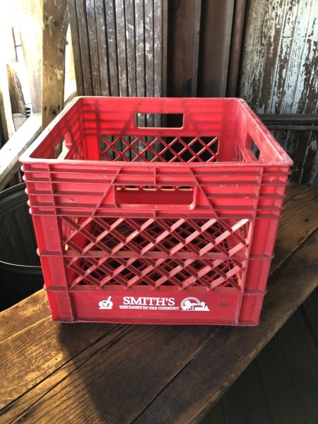 画像1: Vintage USA  DAIRY FOODS Heavy Duty Plastic Milk Crate SMITH'S (A)  (1)
