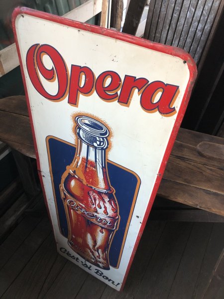 画像2: 40s Vintage Original OPERA Ornage Soda Pop Advertising Sotre Display Sign (A066) (2)