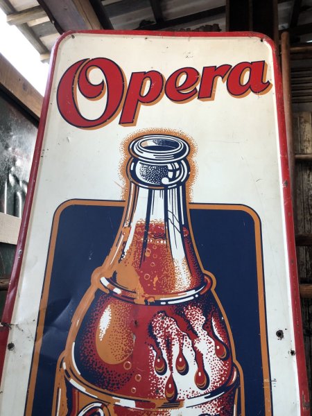画像13: 40s Vintage Original OPERA Ornage Soda Pop Advertising Sotre Display Sign (A066) (13)