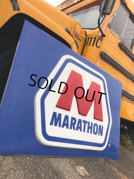 画像2: 【店舗引き取り限定】 Original Huge Vintage Marathon Oil Gas Station Sign (A070) (2)