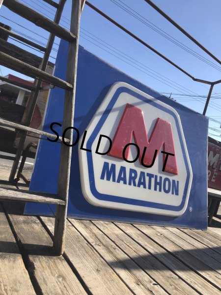 画像18: 【店舗引き取り限定】 Original Huge Vintage Marathon Oil Gas Station Sign (A070) (18)