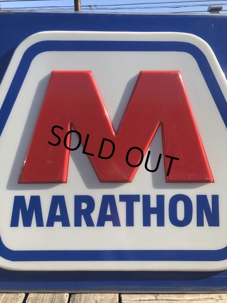 画像16: 【店舗引き取り限定】 Original Huge Vintage Marathon Oil Gas Station Sign (A070) (16)