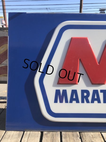 画像14: 【店舗引き取り限定】 Original Huge Vintage Marathon Oil Gas Station Sign (A070) (14)