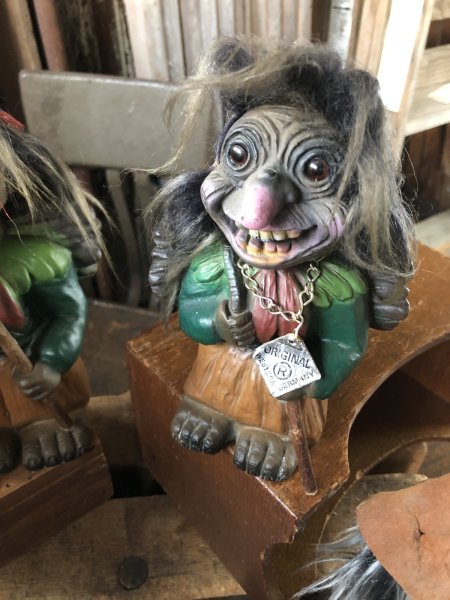画像12: 60s Vintage Heico Troll Carrying Firewood Nodder Bobble Head Small Size (A077) (12)