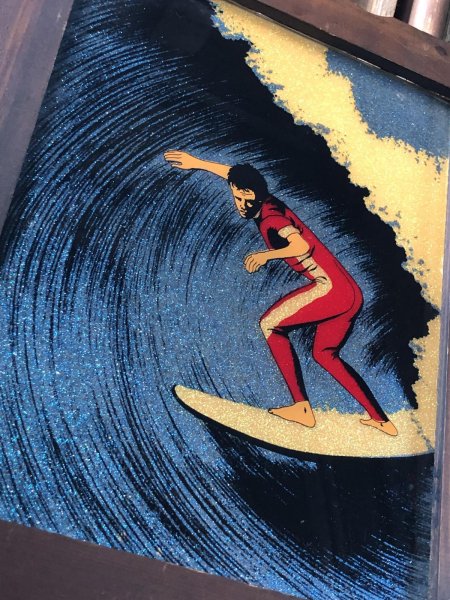 画像5: Vintage Surf Glitter Art Surf Shack Display SURFBOARD I.B.M #971770 (A082)  (5)